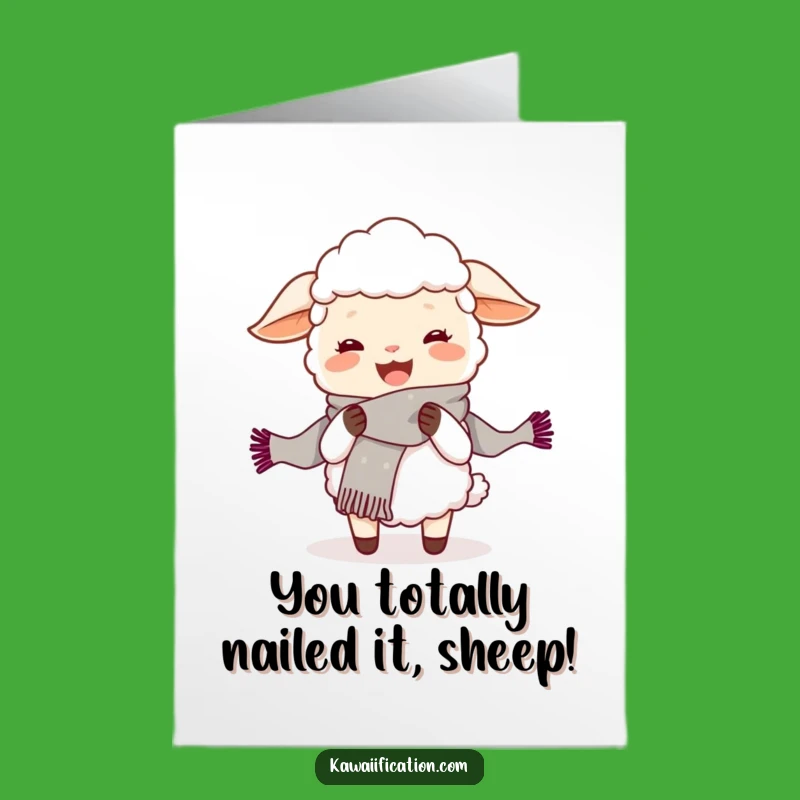 Free Printable Sheep Congratulations Card: Funny Downloadable Greeting for Any Win