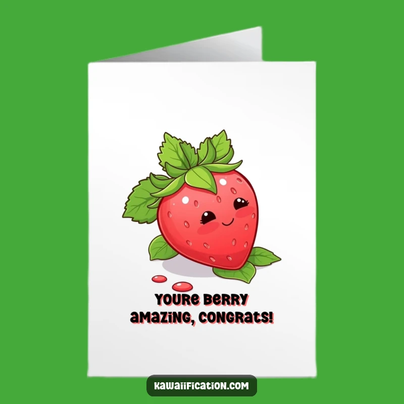 Free Printable Congrats Card: Strawberry Mishap - Cute & Funny Downloadable Gift