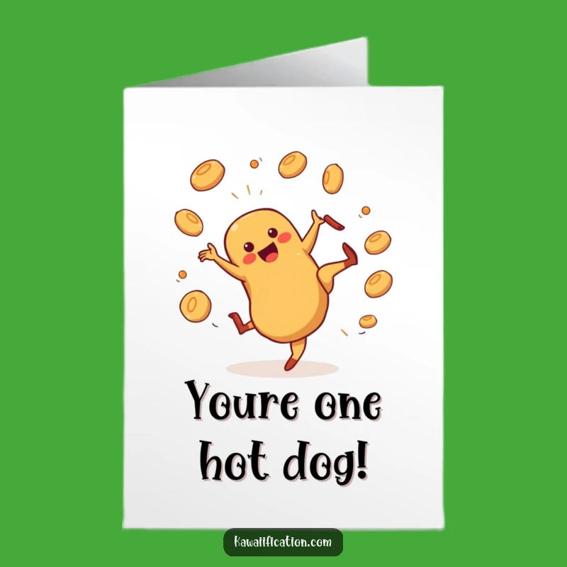 Free Printable Congrats Card: Hot Dog Cartwheel, Humorous Downloadable Celebration Gift