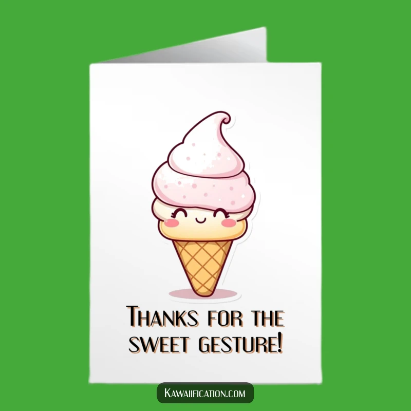Free Printable Ice Cream Thank You Card: Sweet Gratitude Downloadable Gift for Thanks