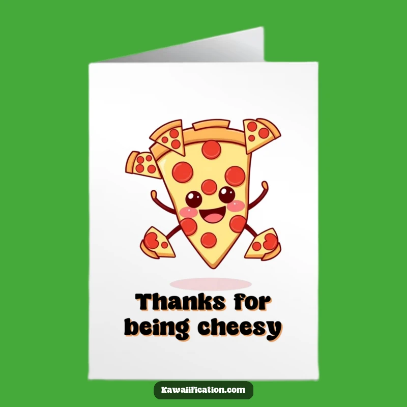 Free Printable Pizza Thank You Card: Pepperoni Thanks Downloadable Gift for Foodie Gratitude