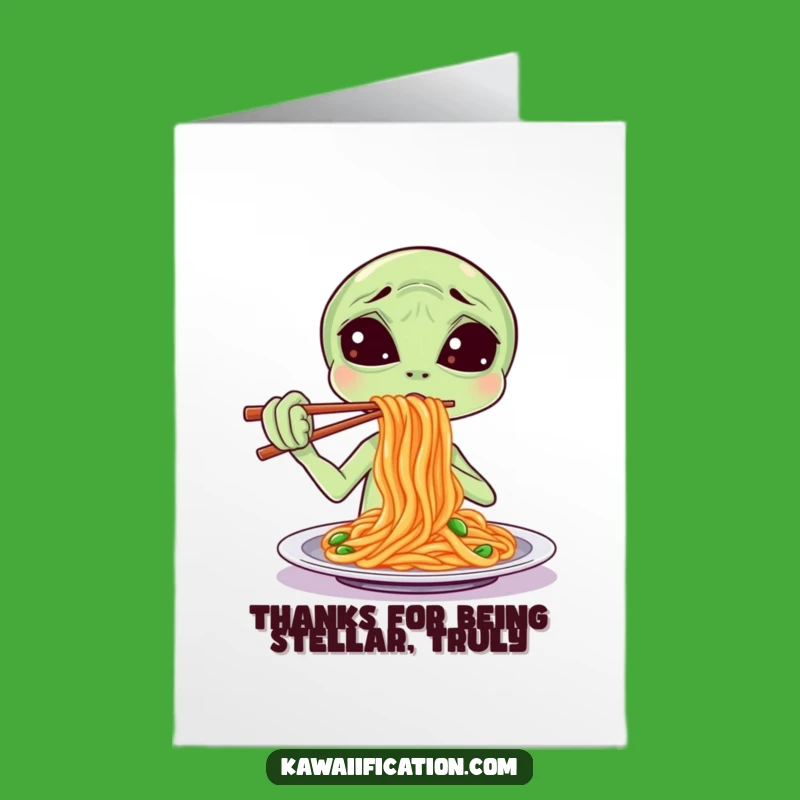 Free Printable Thank You Card: Alien Gratitude Funny Downloadable Gift