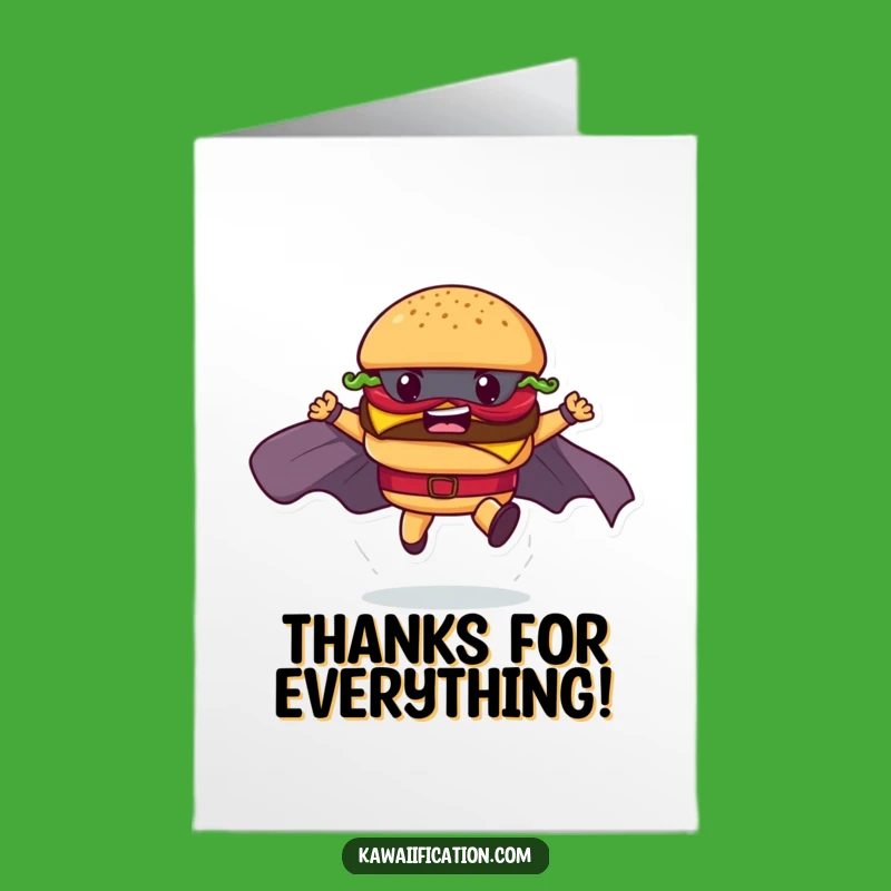 Free Printable Thank You Card: Hamburger Lands Thanks, a Determined Humorous Downloadable