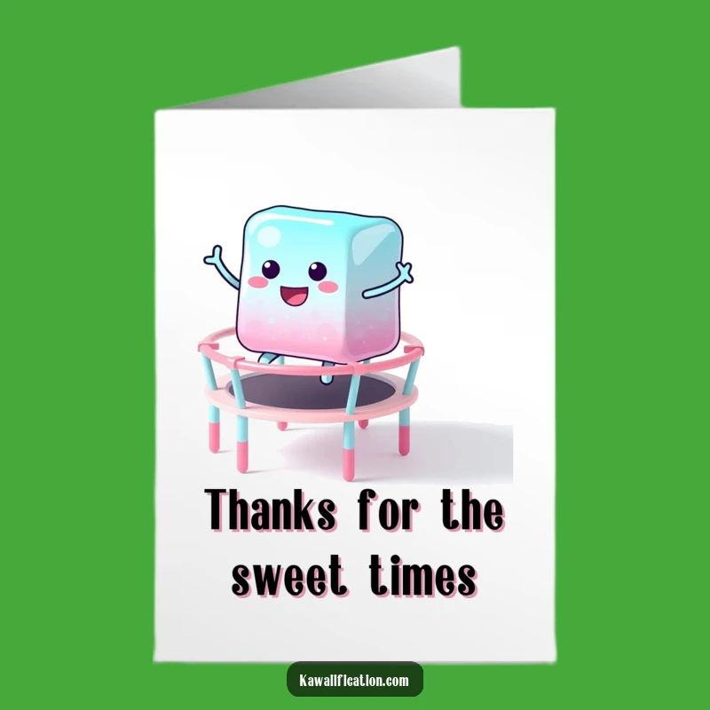Free Printable Thank You Card: Jelly Cube Bouncing Thanks - Funny Downloadable Gift