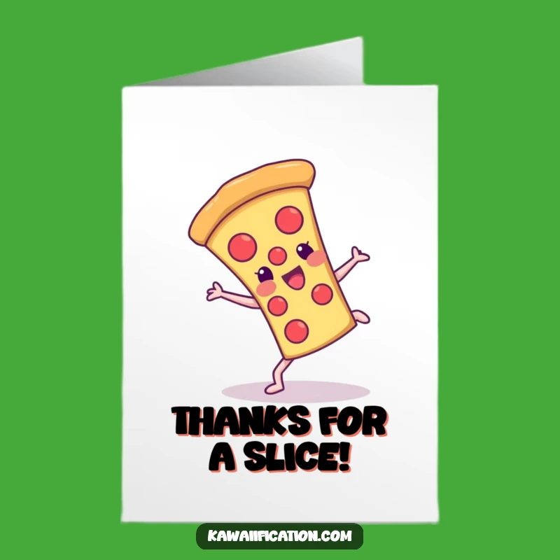 Free Printable Thank You Card: Pizza Cartwheels Thanks, a Cheerful Humorous Downloadable