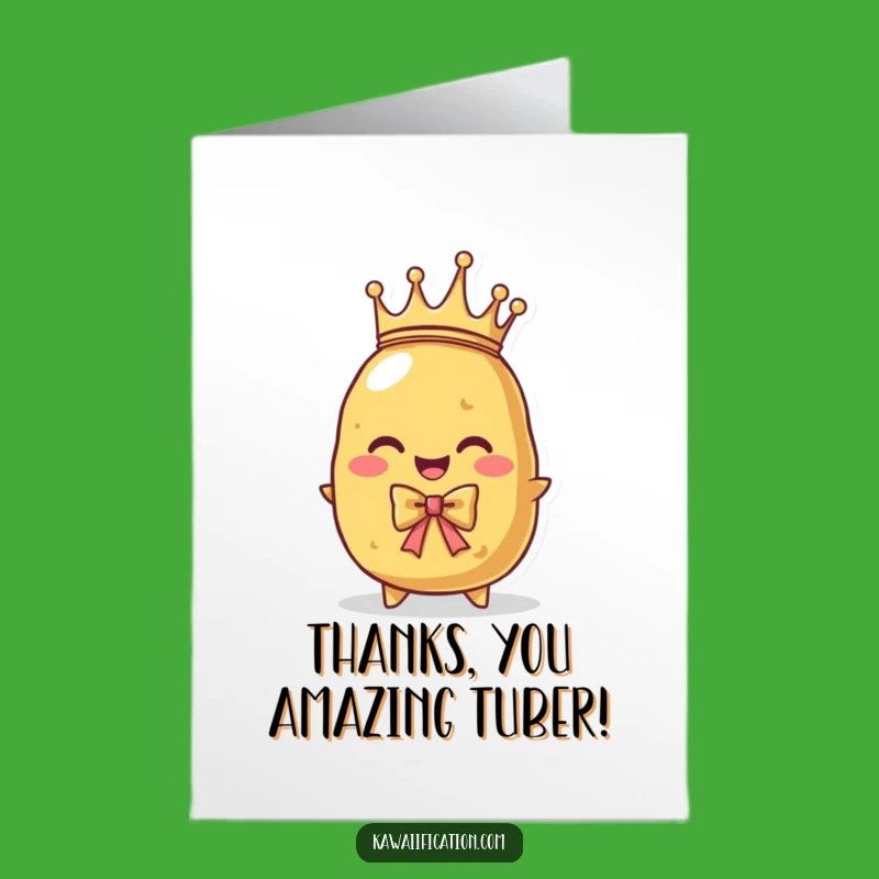 Free Printable Thank You Card: Regal Potato Funny Downloadable Greeting for Royal Thanks
