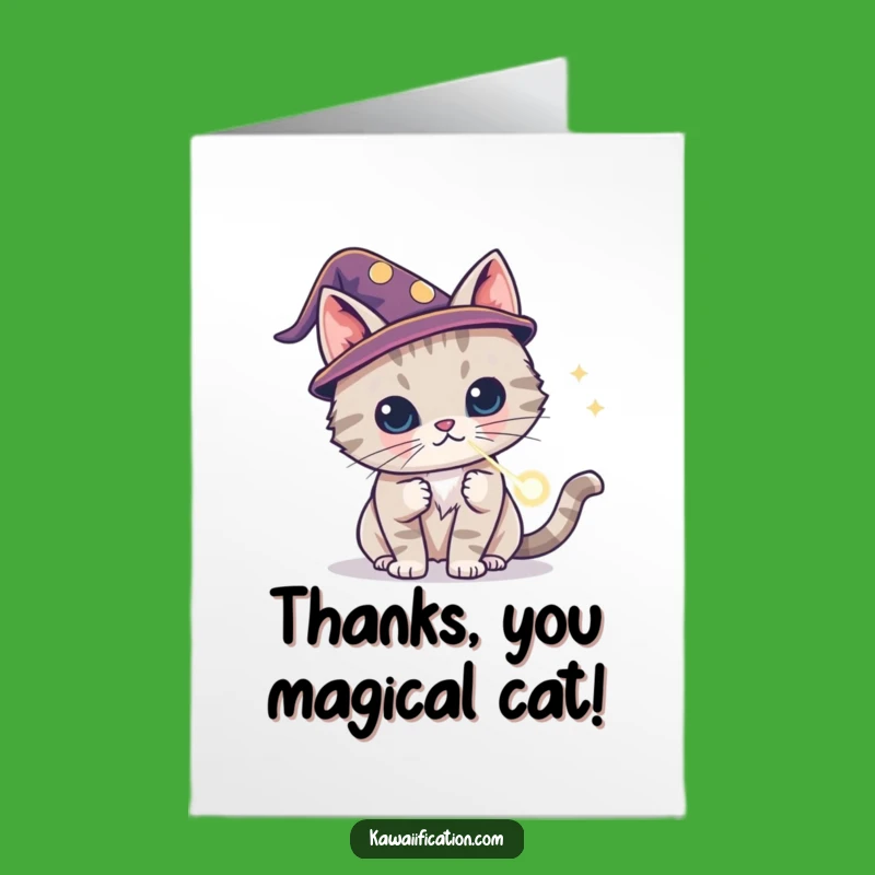 Free Printable Wizard Cat Thank You Card - Funny Downloadable Gift for Enchanting Gratitude