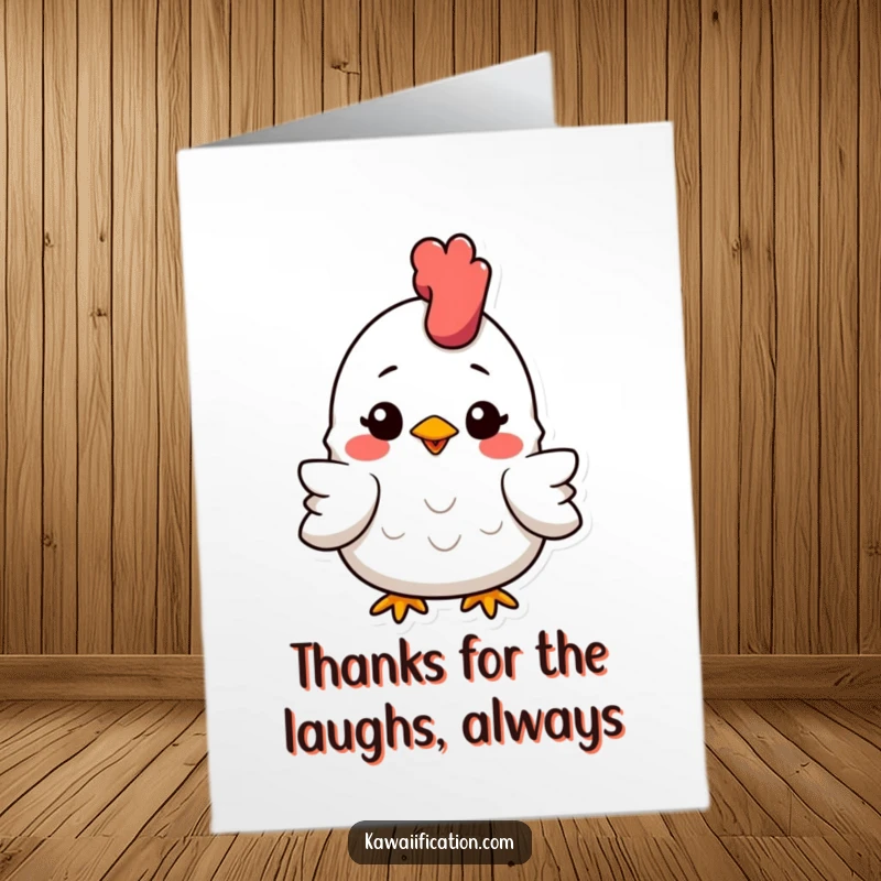 Funny Free Printable Thank You Card featuring a slightly flattened but always smiling rubber chicken.