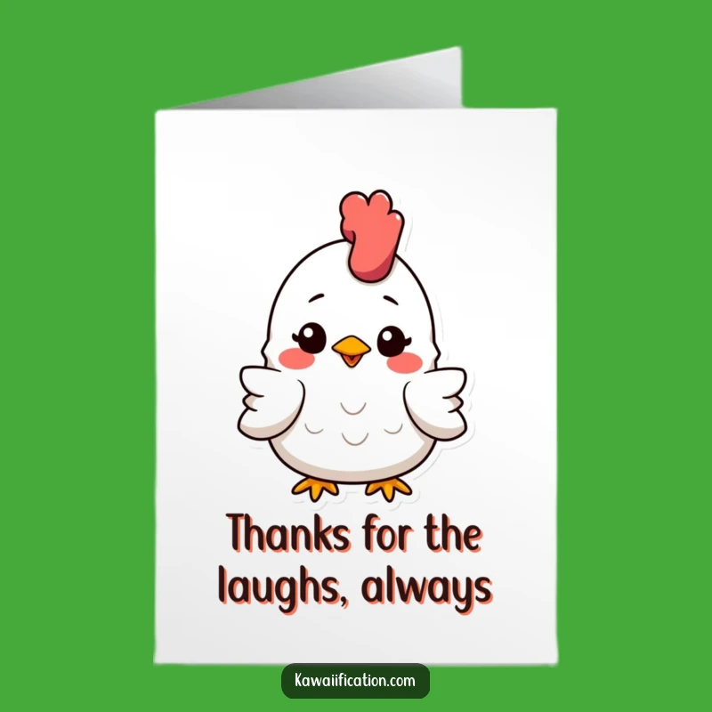 Free Printable Thank You Card: Chicken's Gratitude Funny Downloadable Gift