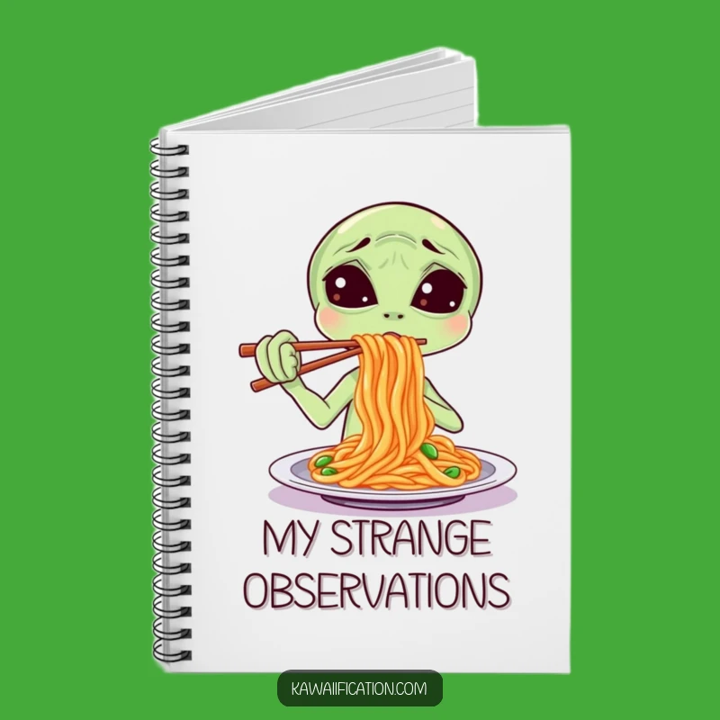 Funny Alien Spaghetti Notebook - Confused Ideas, Write Your Cosmic Story!