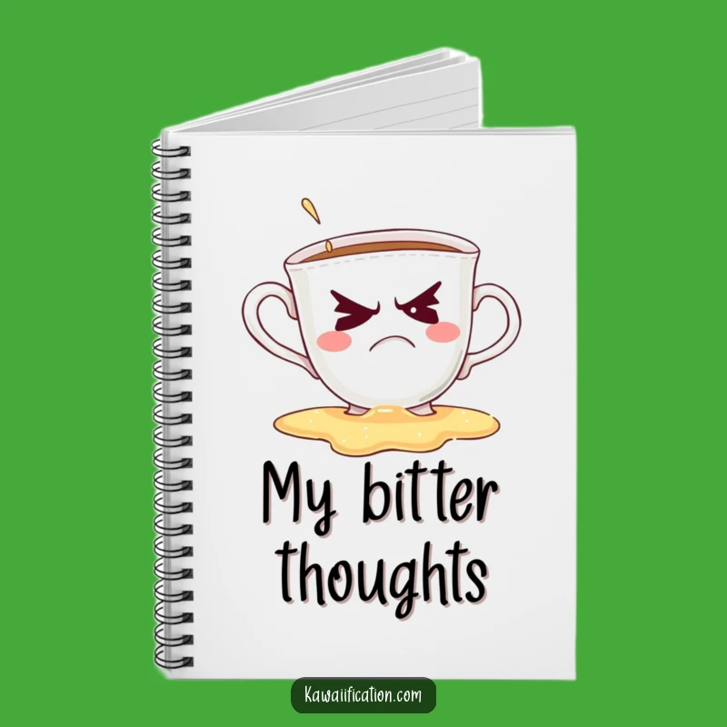 Funny Grumpy Teacup Notebook: Hilarious Coffee Spill Journal Gift
