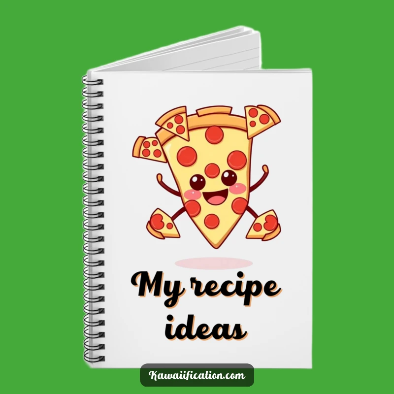 Funny Smiling Pizza Notebook - Juggling Ideas, Great Humorous Gift Journal