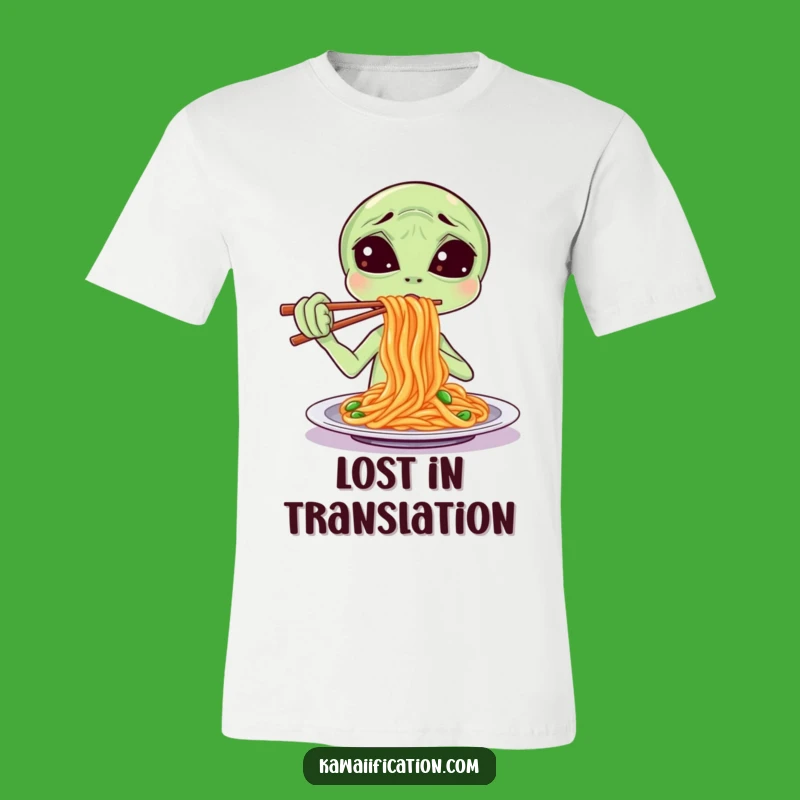 Funny Alien Spaghetti T-Shirt - Confused Eater, Out-of-this-World Funny Gift!