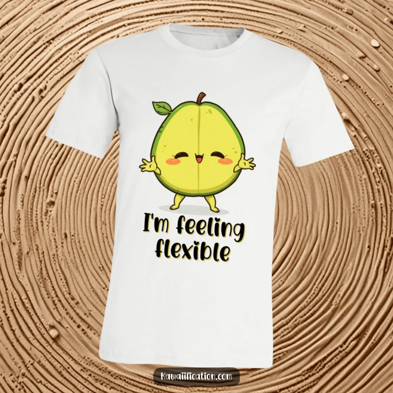 Funny T-Shirt showcasing a confident avocado executing a flawless, dramatic split, radiating humor and flexibility.