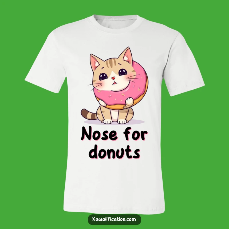 Funny Cat Balancing Donut T-Shirt - Wobbly Act Design, Awesome Funny Gift