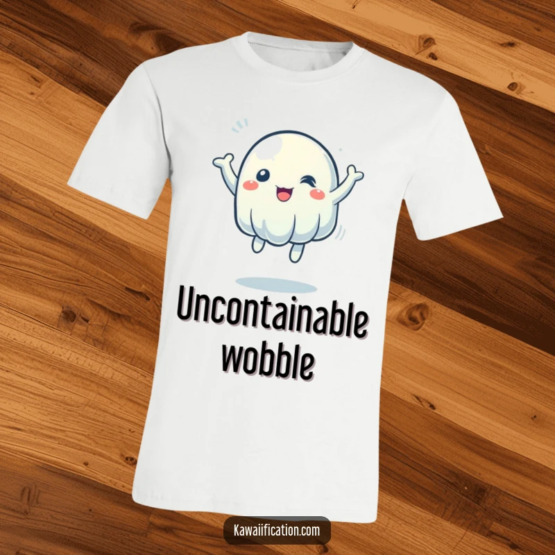Funny T-Shirt: A vibrant, wobbly jelly character depicted mid-bounce, exuding pure, unexpected energy and infectious fun.