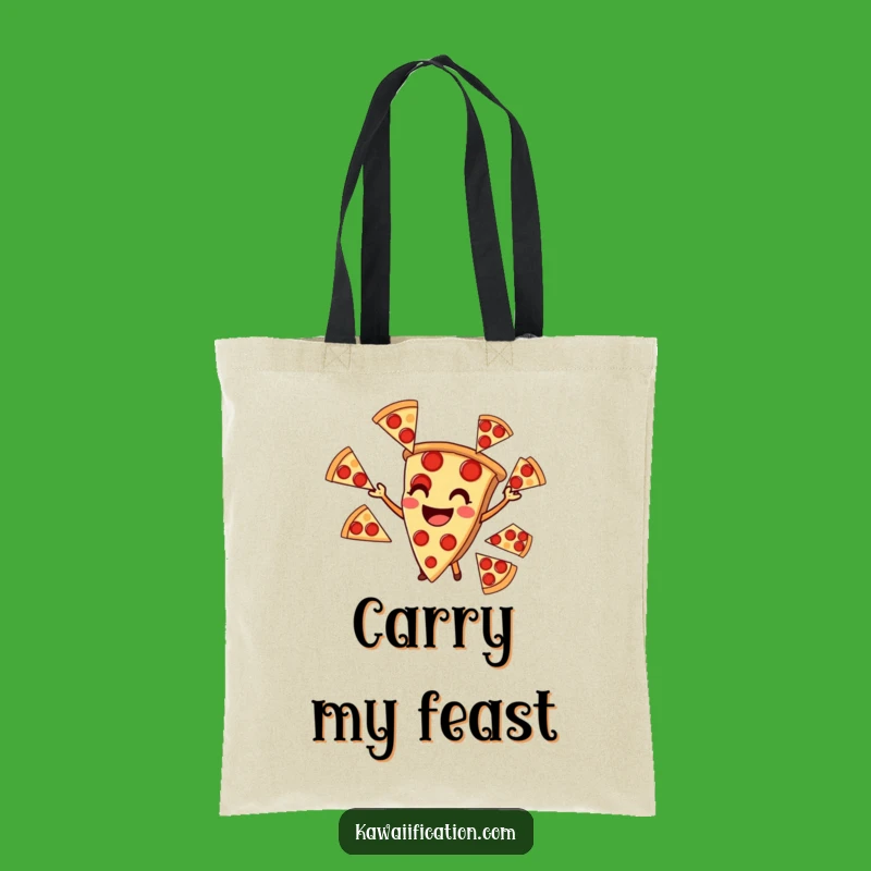 Funny Pizza Juggling Tote Bag - Hilarious Gift for Carrying Your Cravings