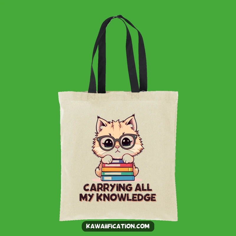 Funny Cat Book Bag - Hilarious Tote for Carrying Your Literary Treasures