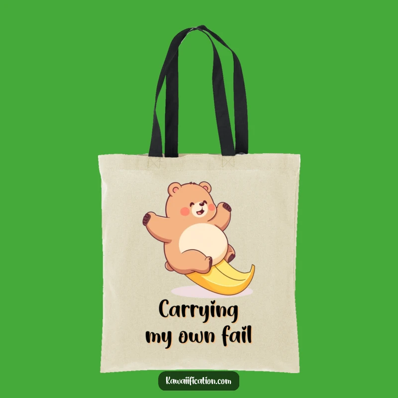 Funny Bear Banana Slip Tote Bag: Carry Your Laughs with this Hilarious Accessory