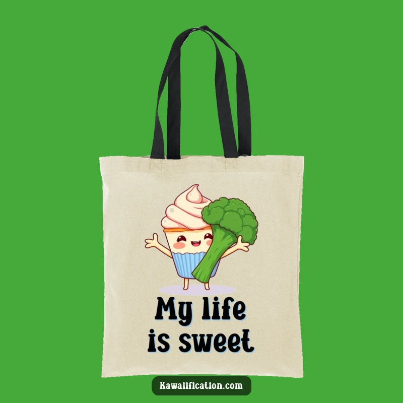 Funny Cupcake Hugs Broccoli Tote Bag - Carry Sweetness Everywhere Gift!