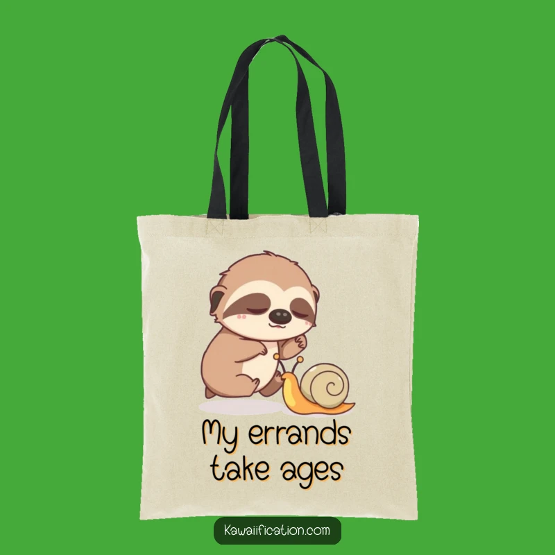 Funny Sloth vs. Snail Race Tote Bag: Charming, Comical Carry-All for Your Essentials