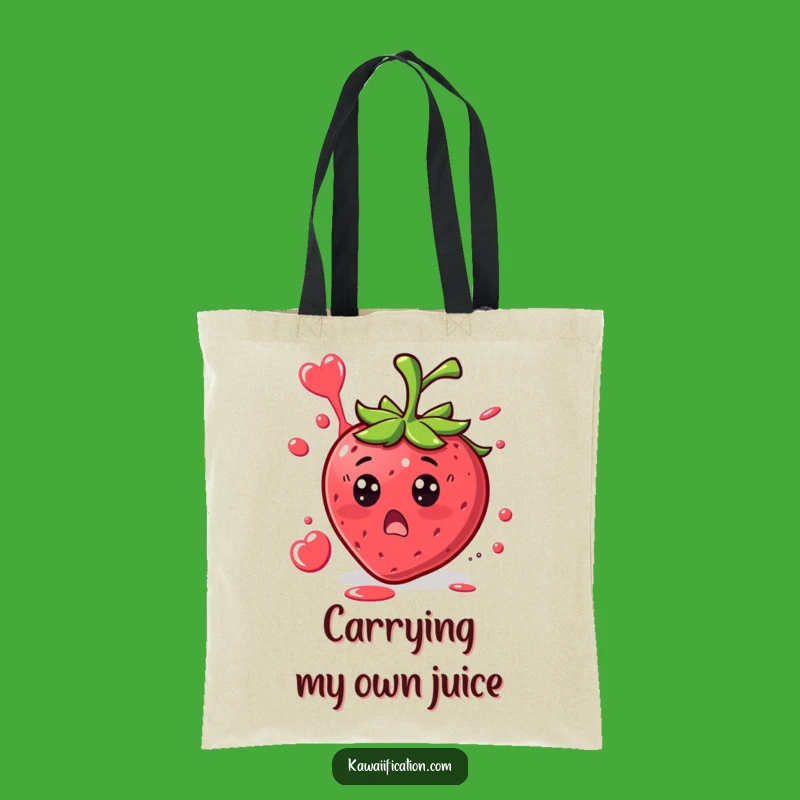 Funny Strawberry Surprise Tote Bag - Carry Your Juicy Humor!