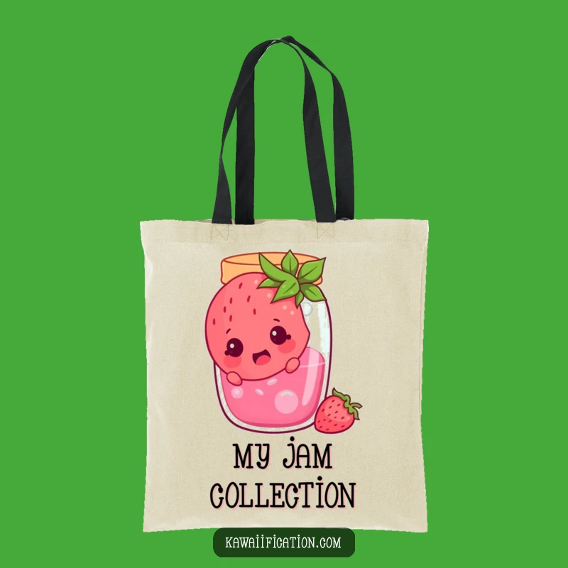 Funny Surprised Strawberry Jam Jar Tote Bag - Carry Sweet Surprises Gift!